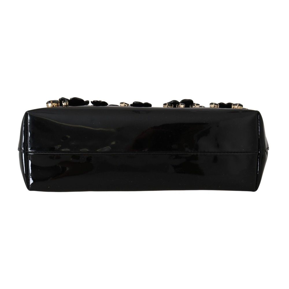 Dolce & Gabbana Black Floral Crystal Rubber VANDA Shoulder Bag - Picture 4 of 4